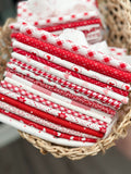 Red and White Fat Quarter Bundle 16 fat quarters