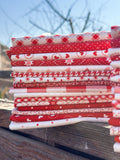 Red and White Fat Quarter Bundle 16 fat quarters