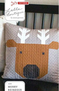 Merry Reindeer Pillow Pattern by Lella Boutique