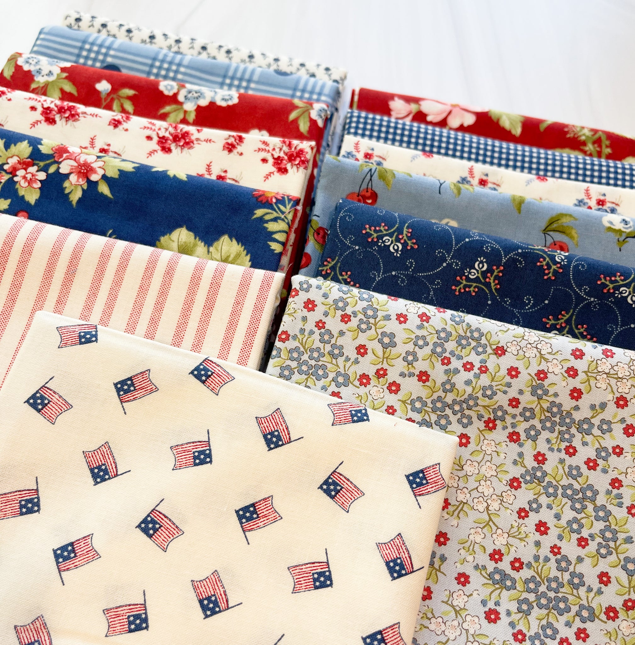 Assorted Patriotic Fat Quarter Bundles- 20 Fat Quarters - Cotton Fabric